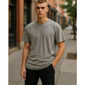 TEK GEAR Light Dark Gray DRYTEK Short Sleeved Top Mens XXL 2X